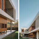 بافت بتن و آجر در نما ویلا