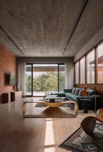 بافت بتن و آجر در نما ویلا